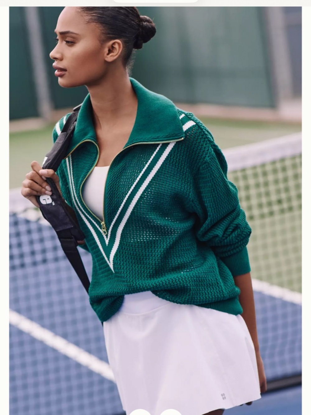 Varley Savannah Long-Sleeve Knit Pullover - Green - XS